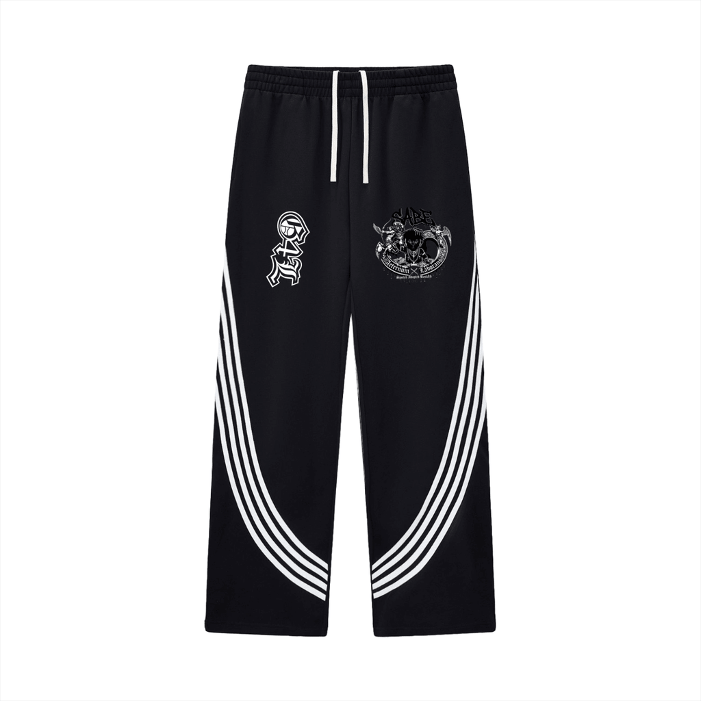 Curved Stripe Straight Sweatpants
