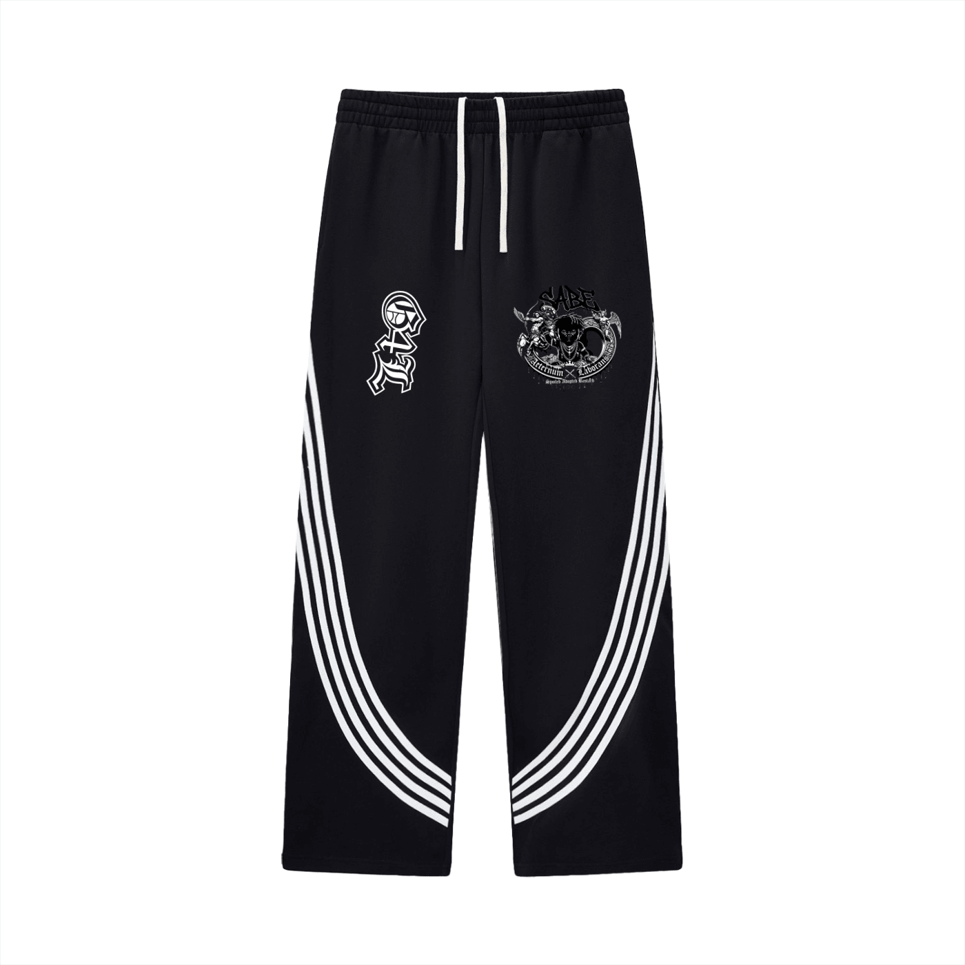 Curved Stripe Straight Sweatpants