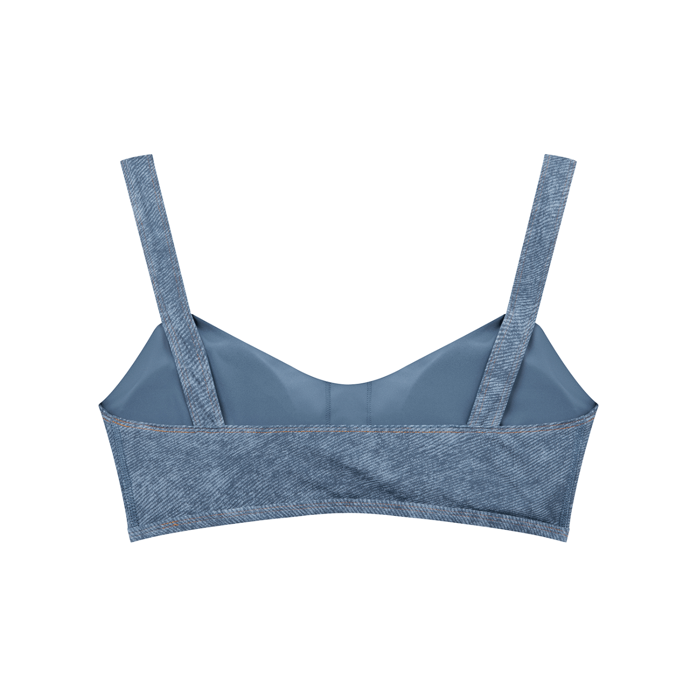 Light Blue Faux Denim Sports Bra