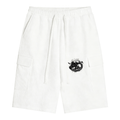 White Unisex Drawstring Cargo Shorts