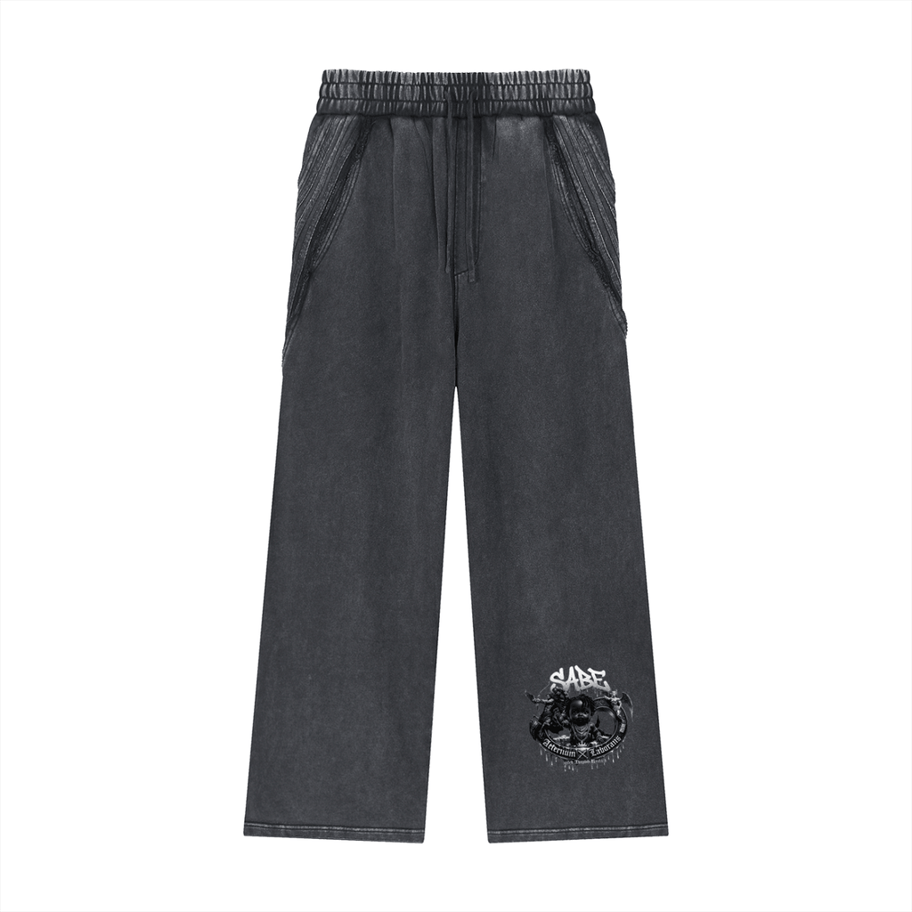 Snow Washed Tape Raw Edge Sweatpants