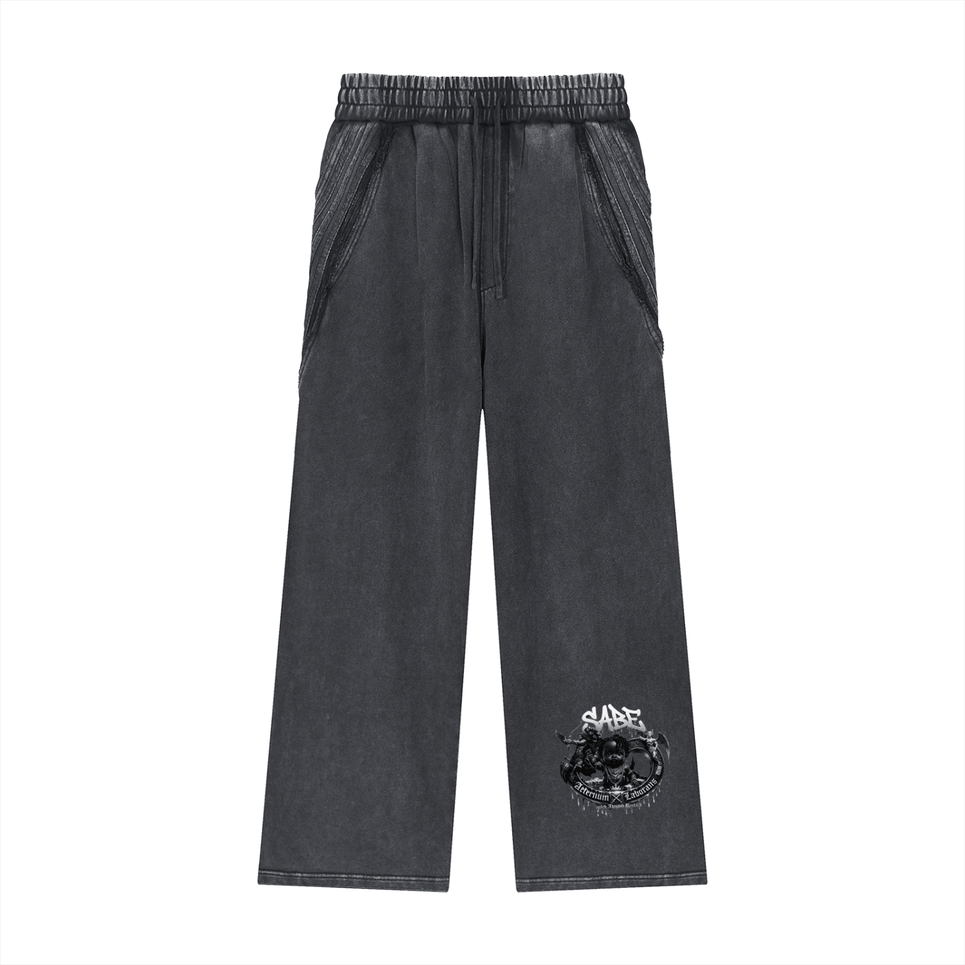 Snow Washed Tape Raw Edge Sweatpants