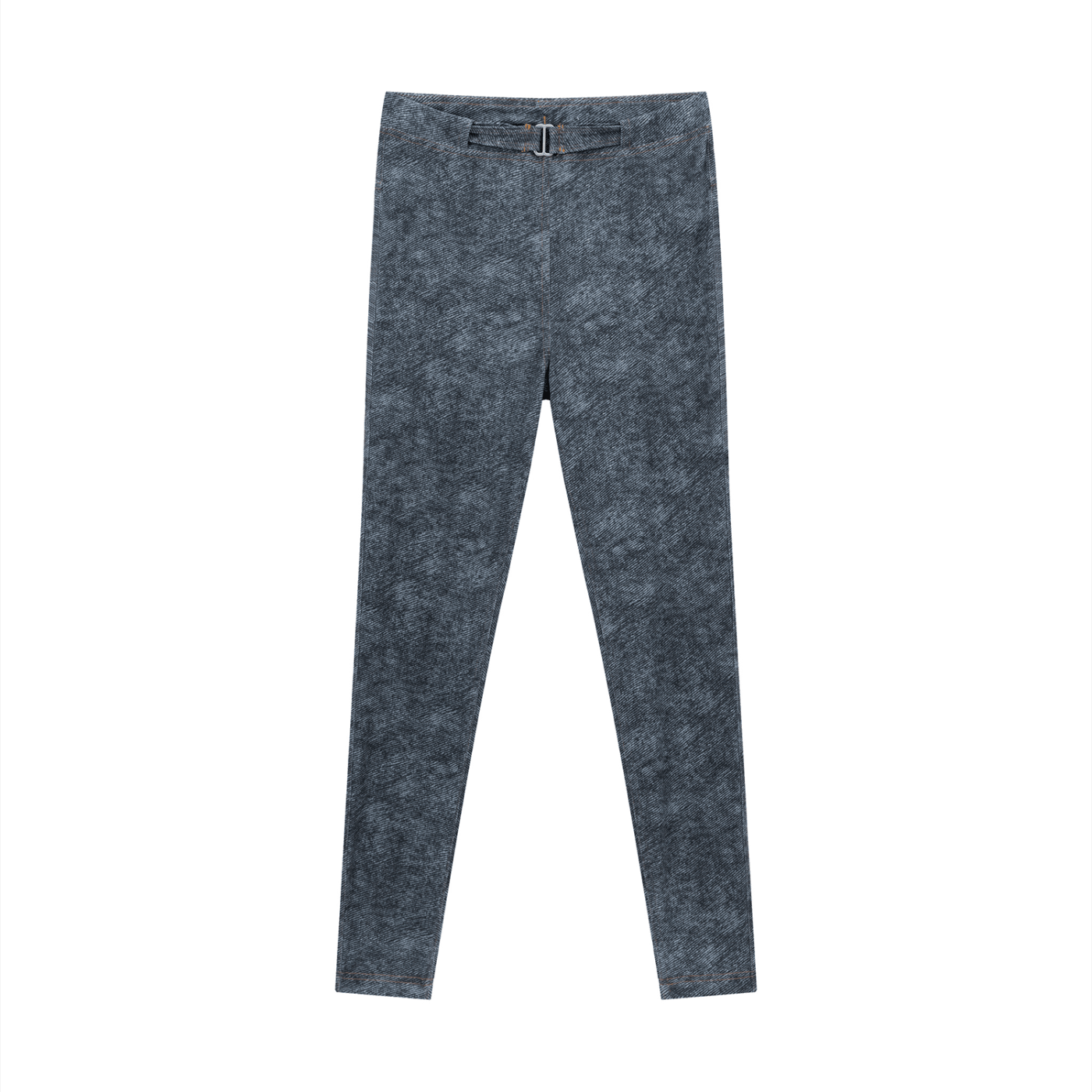 Jean Blue Faux Denim Zip-Fly Leggings