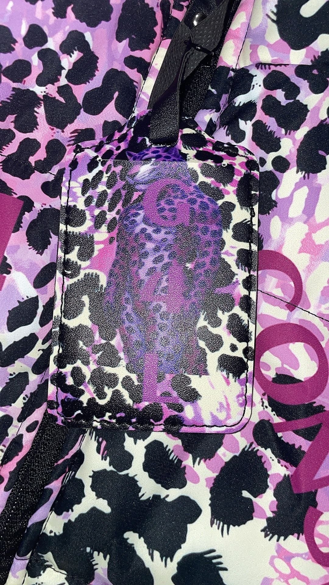 Purple Leopard Print Puffer Vest