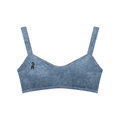 Light Blue Faux Denim Sports Bra