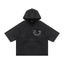 Black Snow Washed Hooded Boxy T-Shirt