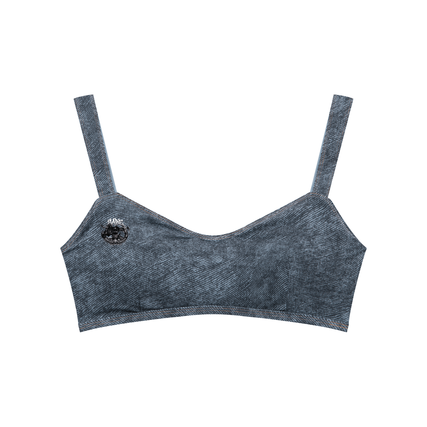Jean Blue Faux Denim Sports Bra