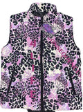 Purple Leopard Print Puffer Vest
