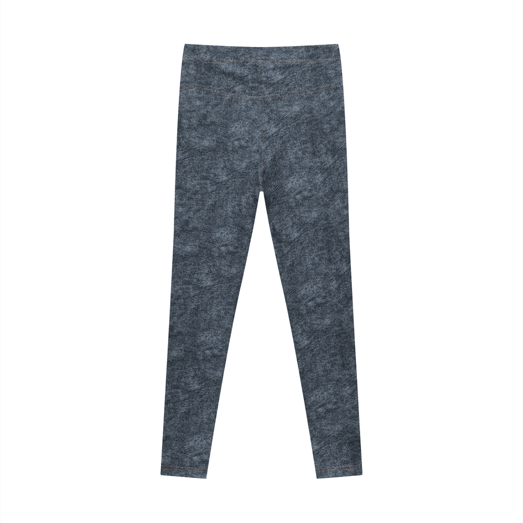 Jean Blue Faux Denim Zip-Fly Leggings
