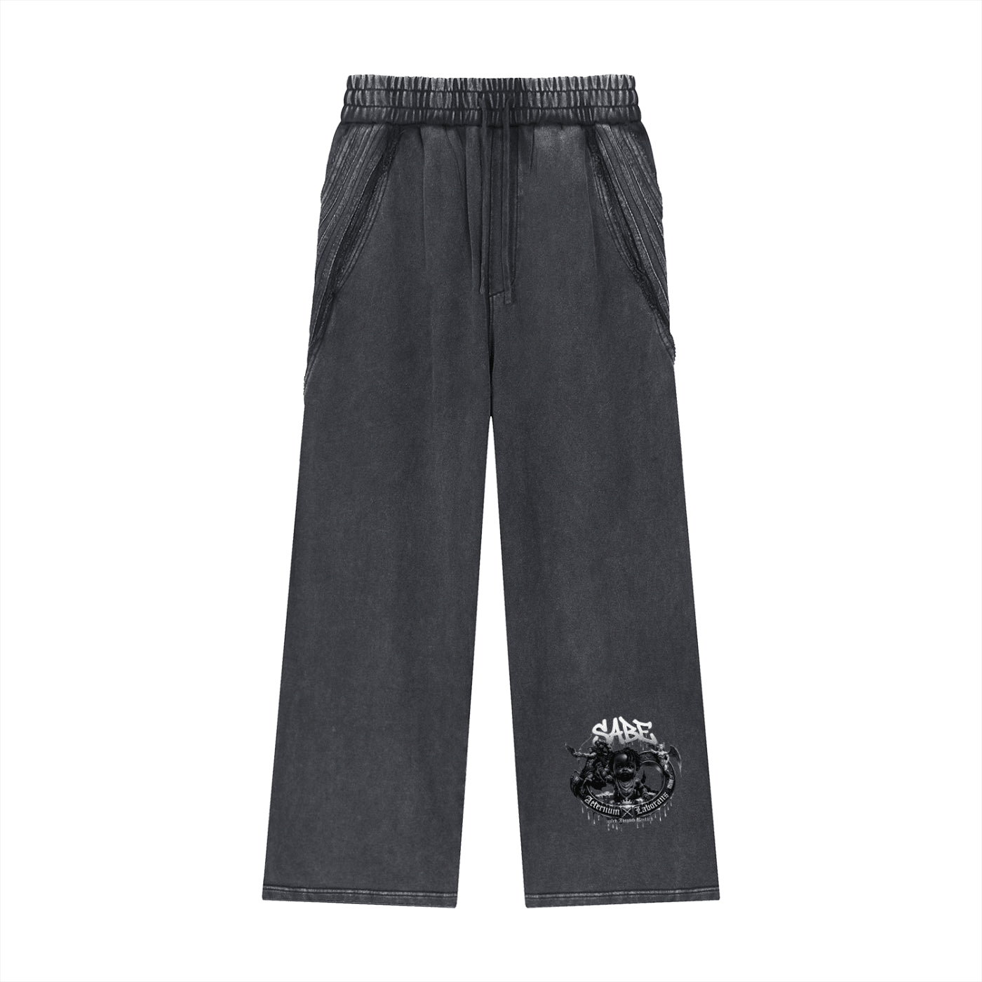 Snow Washed Tape Raw Edge Sweatpants