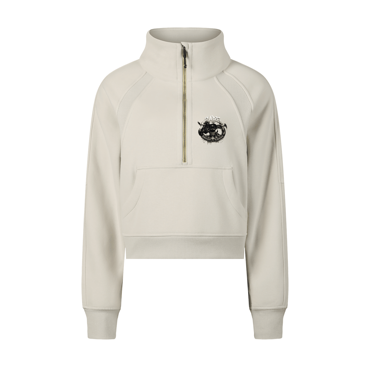 Cropped Half-Zip Sweatshirt