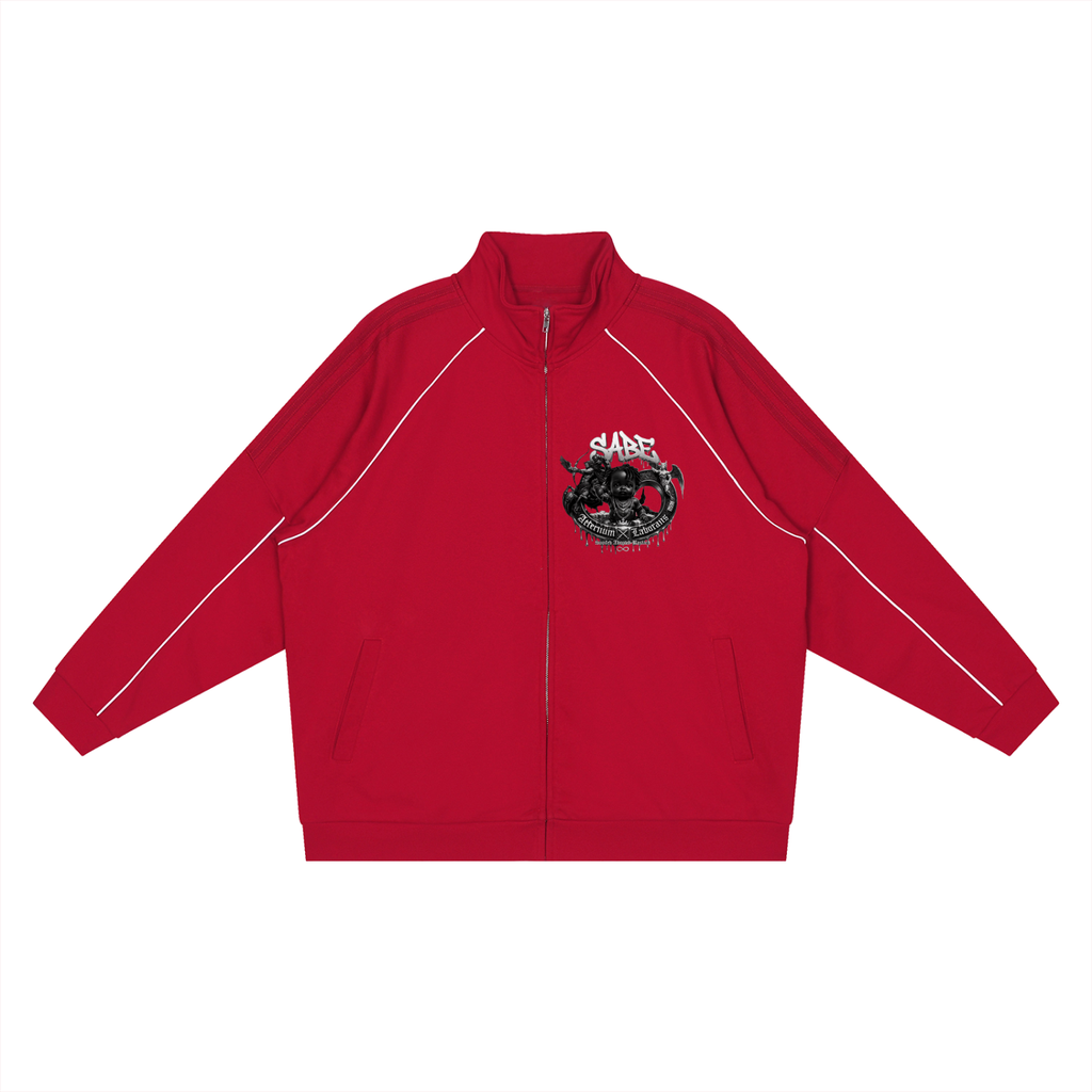 Reflection Striped Raglan Sleeve  Jacket