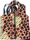 Brown Leopard Print Puffer Vest