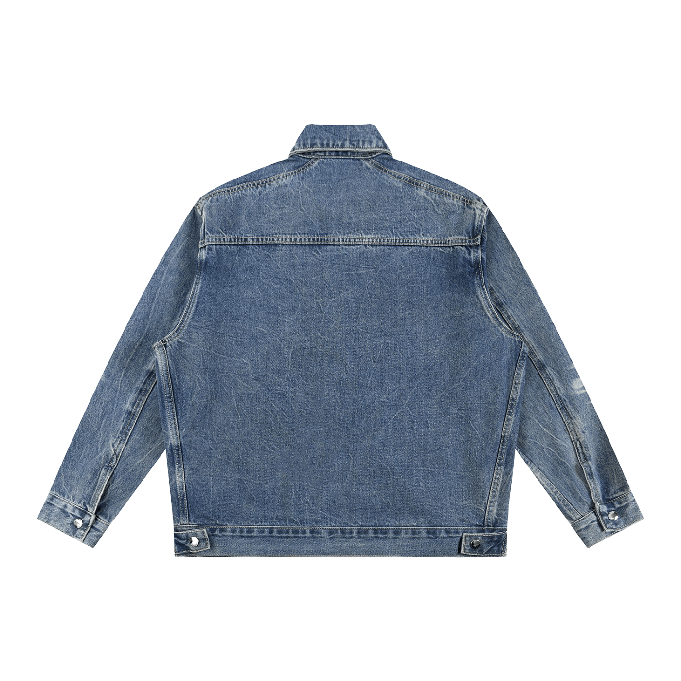 Vintage Wash Zip Up Denim Jacket
