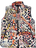 Multi Color Leopard Print Puffer Vest