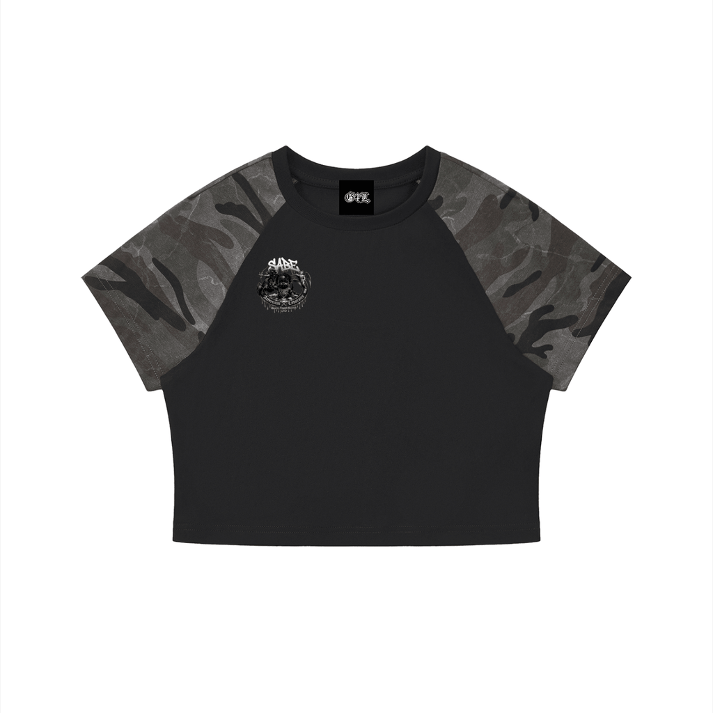 Women’s Camo Raglan Crop T-Shirt