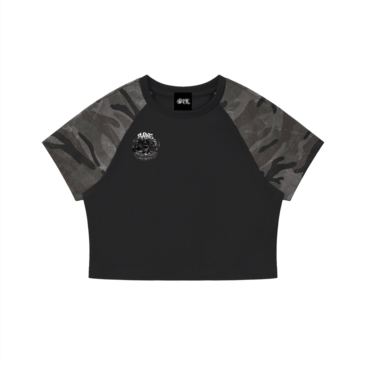 Women’s Camo Raglan Crop T-Shirt