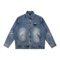 Vintage Wash Zip Up Denim Jacket