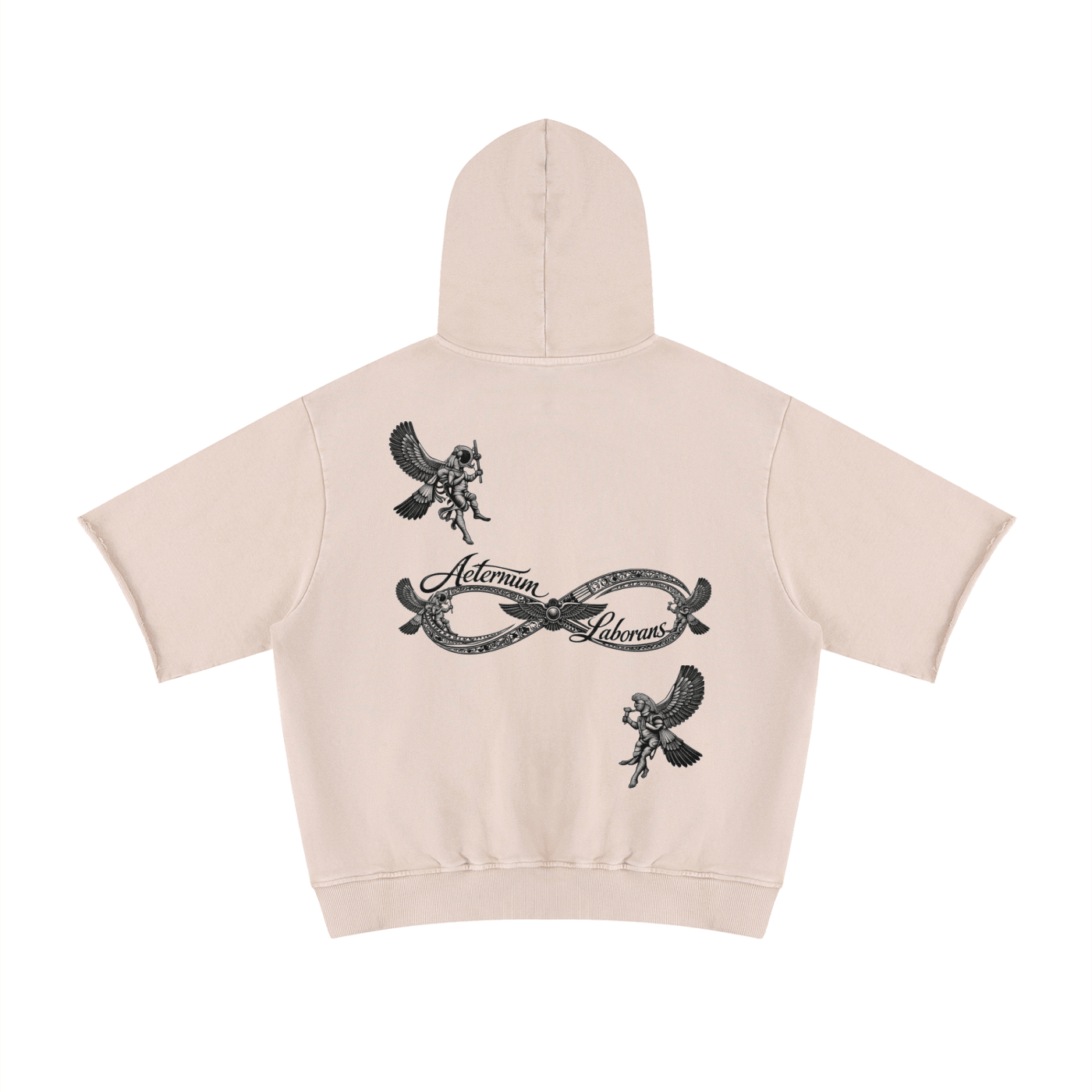 Unisex Mineral Wash Short Sleeve Hoodie