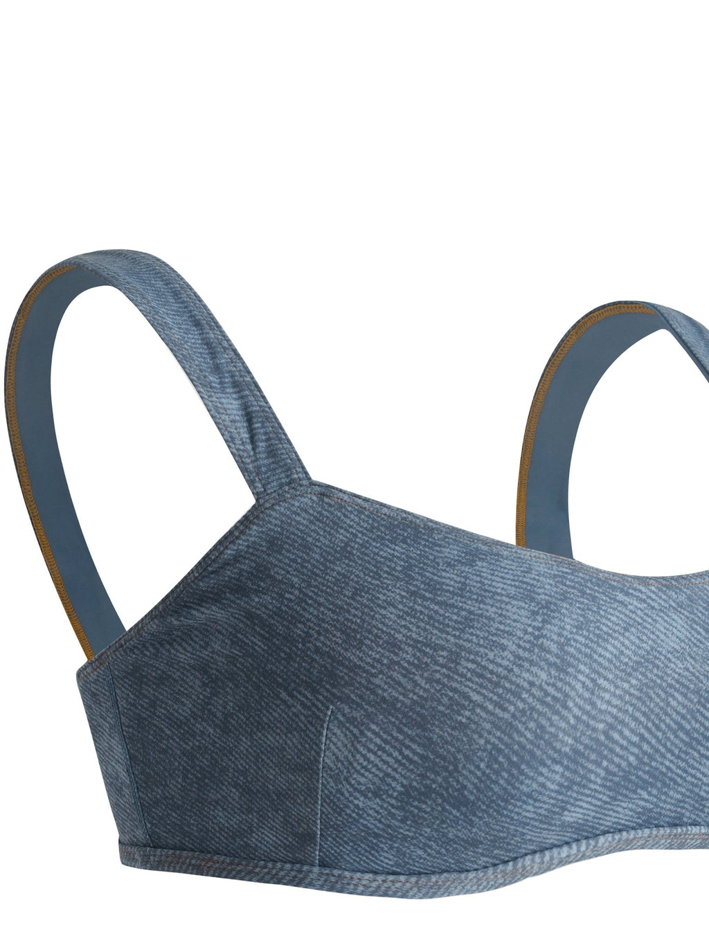 Light Blue Faux Denim Sports Bra