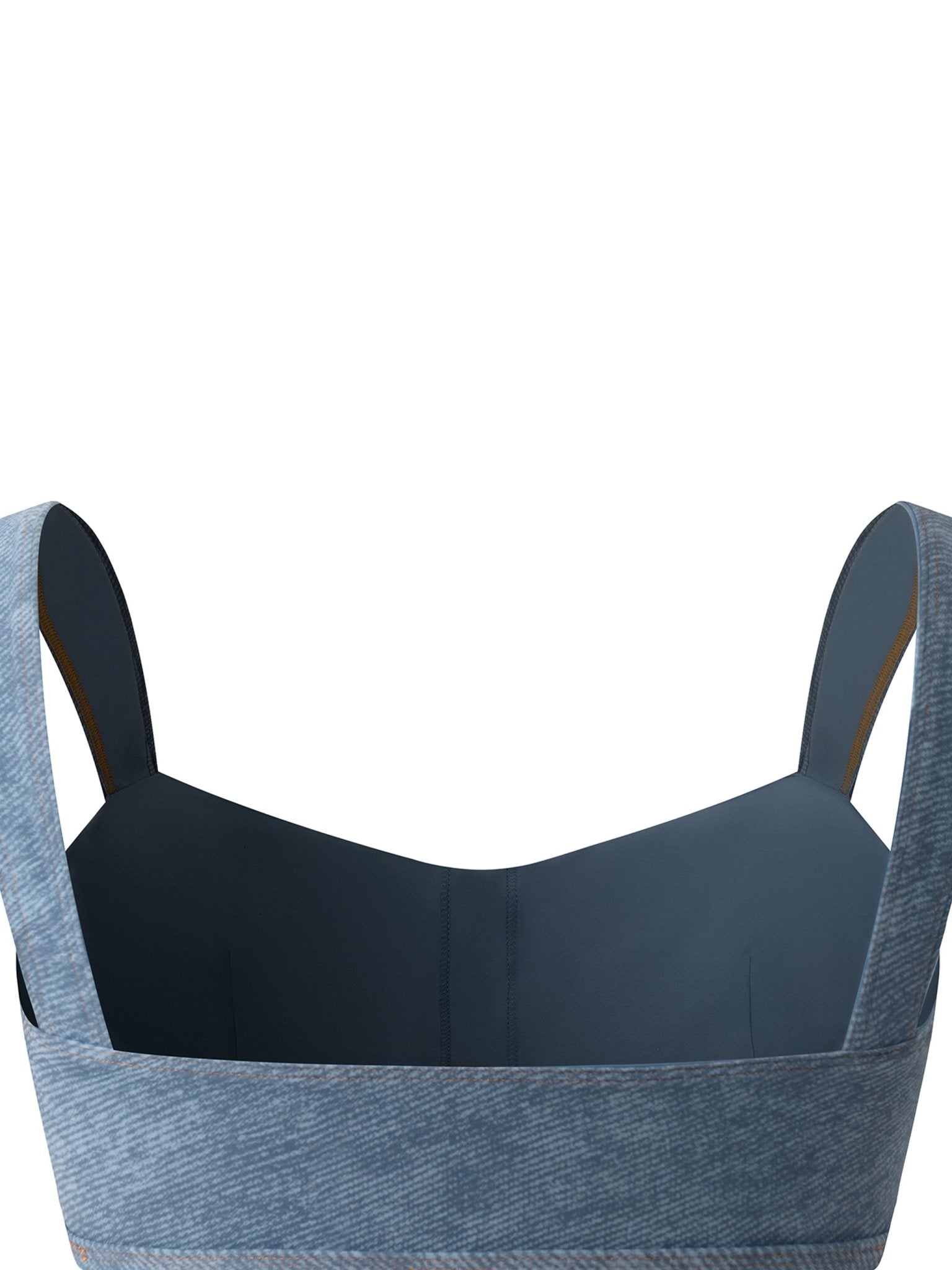 Light Blue Faux Denim Sports Bra