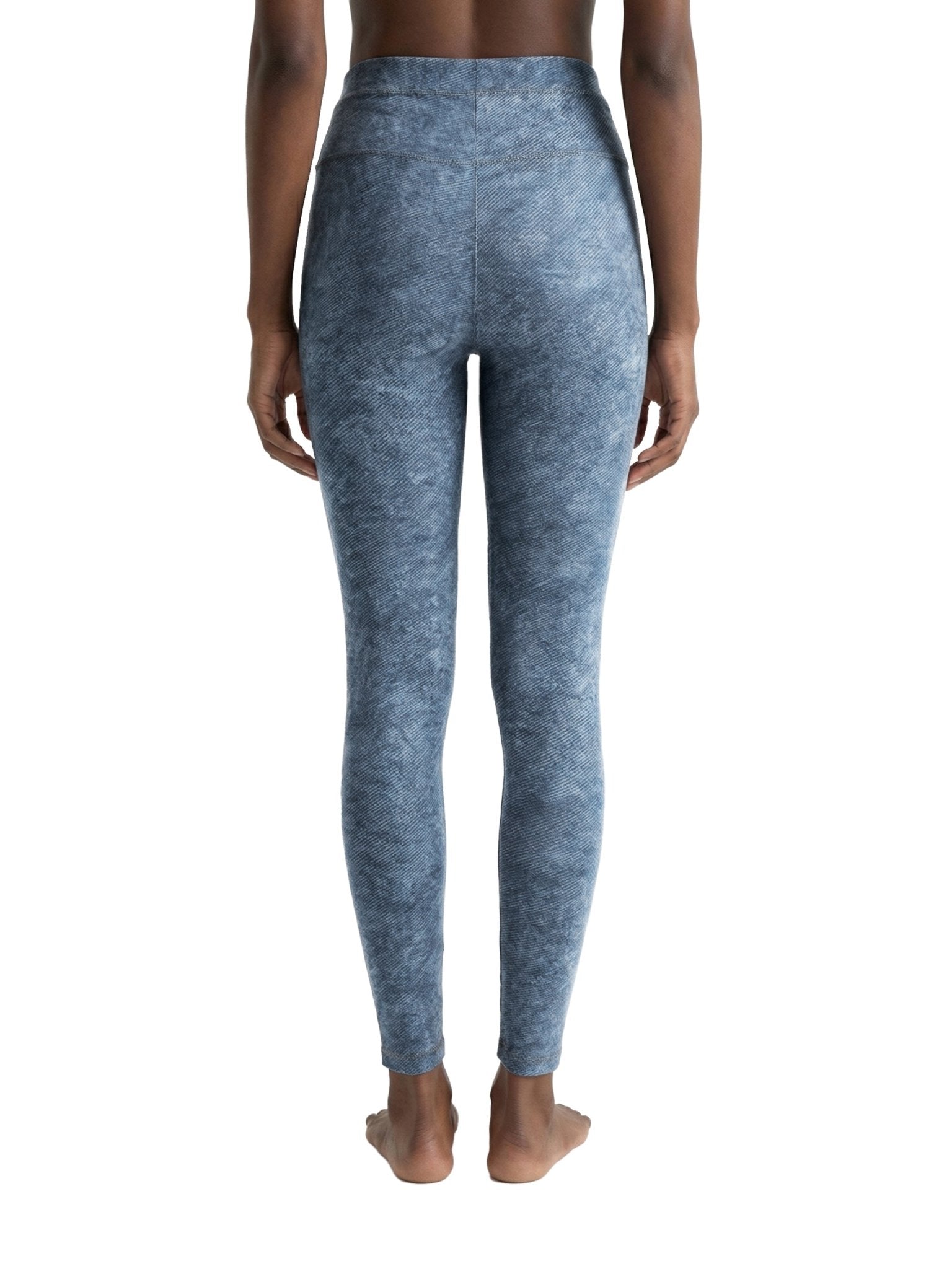 Light Blue Faux Denim Zip-Fly Leggings