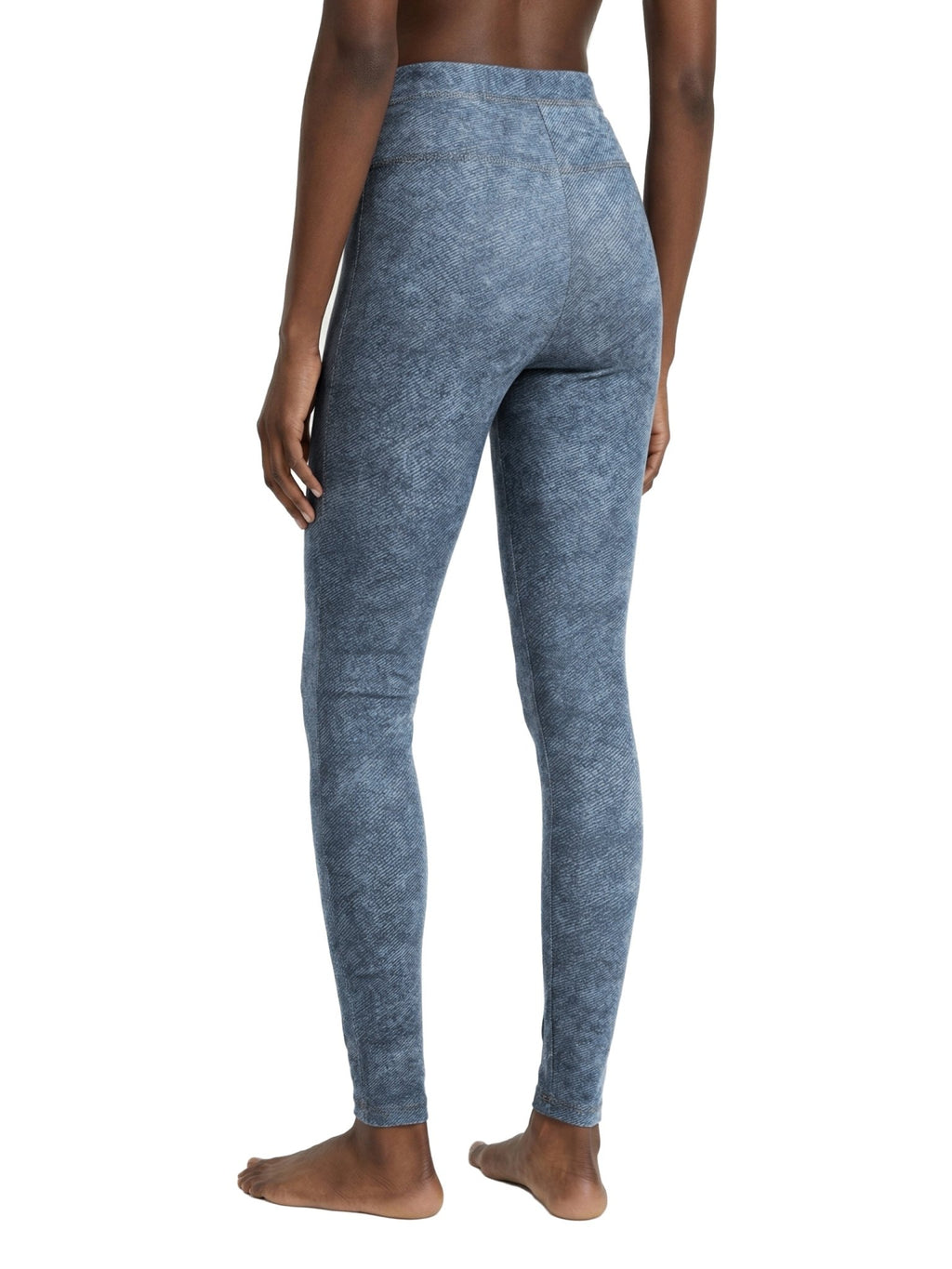 Light Blue Faux Denim Zip-Fly Leggings