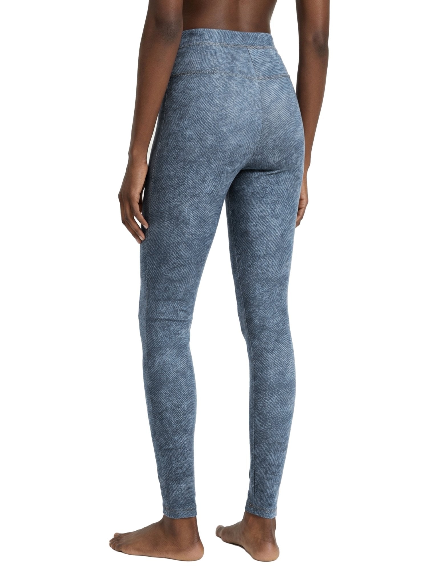 Light Blue Faux Denim Zip-Fly Leggings